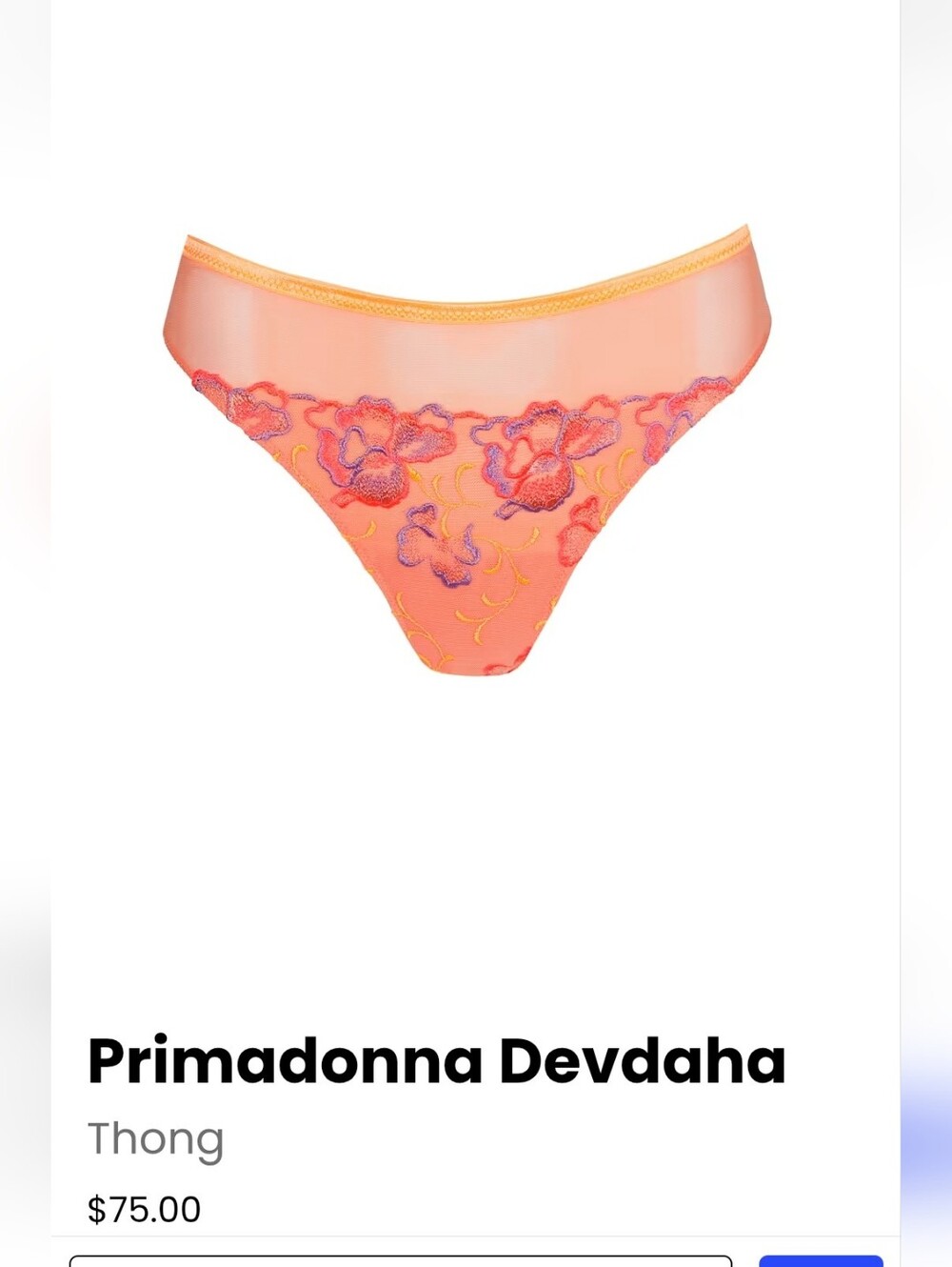 NWT Prima Donna Devdaha Thong